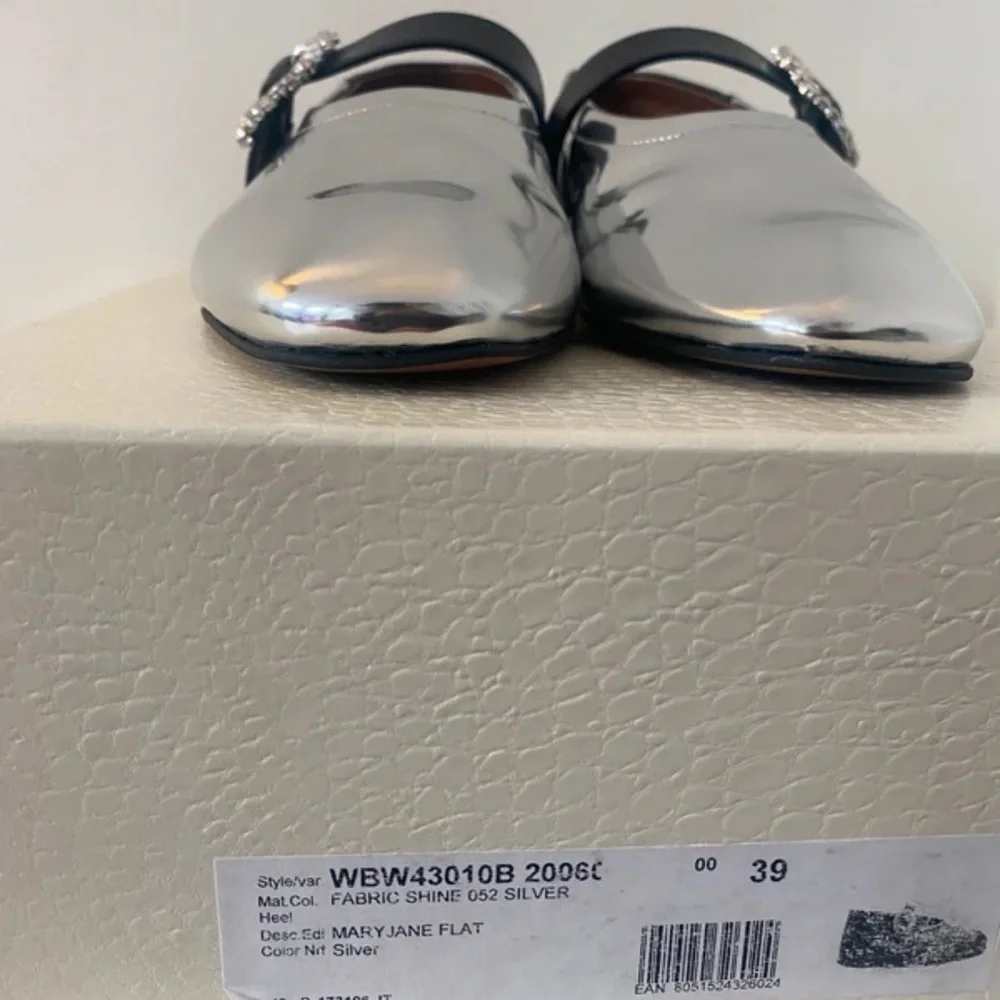 Wales Bonner Silver Flats with Black Embellished Strap - Picture 4 of 9